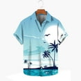 thumbnail image 2 of KIHOUT New Arrivals Summer Hawaiian Shirts for Men , Men Printed Turndown Collar Top Shirt Short Sleeve Round Neck Top/Shirt, Fathers Day Gifts Light Blue XL, 2 of 5