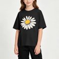 thumbnail image 6 of Tdoqot Girls Graphic T Shirts- Causal Summer Fashion Cute Short Sleeve Kids Basic Tees Black Size 6, 6 of 6