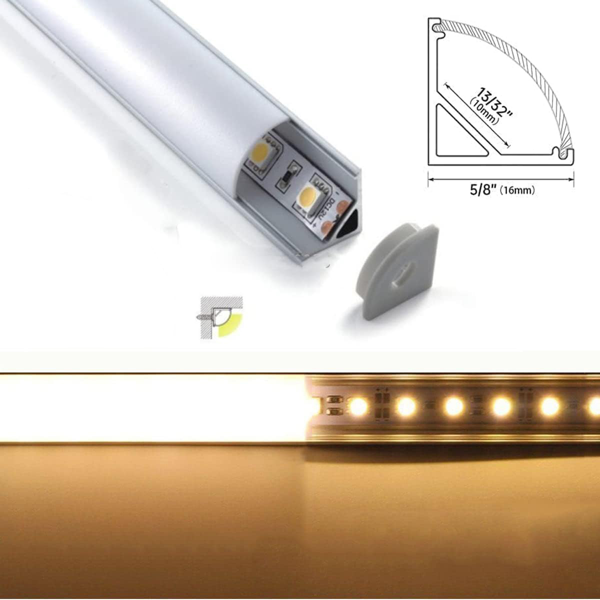 Cefrank 12" Dimmable LED Under-Cabinet Lights, 1200 lm, 6000K, 4 Count