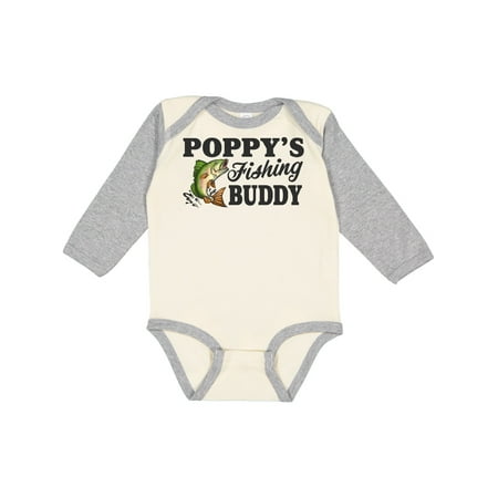 

Inktastic Poppy s Fishing Buddy Boys Long Sleeve Baby Bodysuit