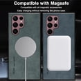 thumbnail image 5 of Funda magnética de cuero de lujo para Samsung Galaxy S24, S23, S22 Ultra, S21 FE Plus, Magsafe, carga inalámbrica, cubierta a prueba de golpes, 5 of 5