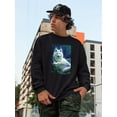 thumbnail image 2 of Luminous Wolf Sweatshirt Men -Anthony Chirstou Designs, Male Medium, 2 of 4