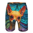 thumbnail image 3 of Logiee Colorful Textured Chihuahua Print Mens Swim Trunks Quick Dry Board Shorts,Breathable Hawaii Beach Shorts Swimwear Bathing Suits-Large, 3 of 6