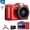 Red + 32G, variant on 4K Digital Camera for Photography, 48MP Dual Cameras for Photography, 16X Digital Zoom Point And Shoot Cameras with 32GB Card for Vlogging, Ideal Gift for Teens, Beginners