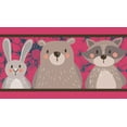 thumbnail image 2 of IBA Indianbeautifulart Pink Sloth|Bear & Rabbit Cartoon Fabric Laces For Crafts Printed Velvet Trim Fabric Sewing Border Ribbon Trims 9 Yards 3 Inches, 2 of 2