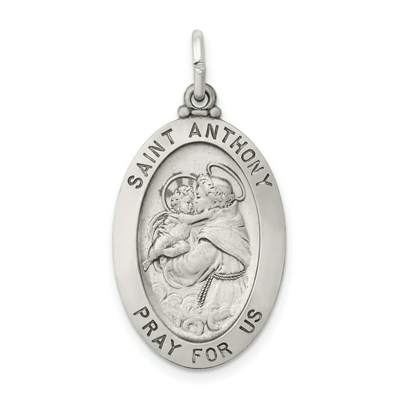 Sterling Silver Antiqued Saint Anthony Medal