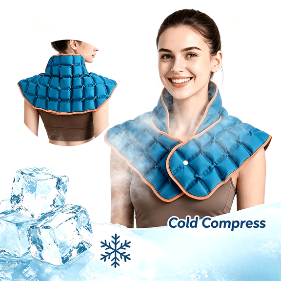 Reusable Hot & Cold Compress Shoulder Wrap - Large Ice Pack for Neck, Shoulder & Upper Back Discomfort Relief, Post-Workout Recovery, Microwave & Freezer Safe