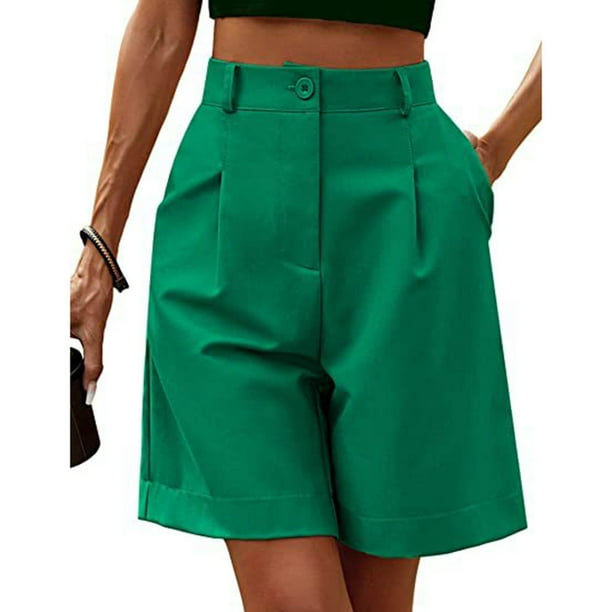 レディースウェア ADJUSTABLE MADEMOISELLE SHORTS - GREEN - 109034.Sunny-Side-Of-Life-