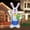 A, variant on XEOVHV Happy Easter Inflatable Bunny Rabbit, Sitting Holding a Streamer Pre-Lit LED Lights Outdoor Indoor Holiday Blow up Lighted Yard Lawn Home Family Outside Decor Party Decoration