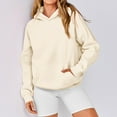 thumbnail image 4 of Yigetop Essentials Hoodie, Women Oversized Sweatshirt Casual Basic Long Sleeve Athletic Workout Pullover Fall Clothes Thin Hoodie Light Yellow M, 4 of 9