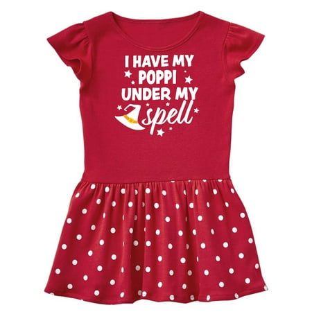 

Inktastic I Have My Poppi Under My Spell with Cute Witch Hat Gift Baby Girl Dress