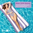 thumbnail image 4 of Sun's Out 70" Purple Cabana Stripe Pool Lounger – Inflatable Floating Mat, 4 of 5