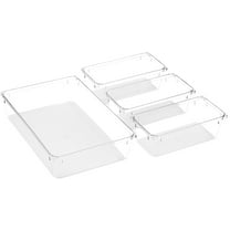 Sorbus 4-Piece Clear Cosmetic & Bathroom Drawer Organizer, Stackable Storage Bin