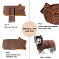 thumbnail image 4 of Adjustable Absorbent Medium Large Dog Pet Supplies For Small Bath Pet Bathrobe Beach Towel Pet Clothes Dog Towel YELLOW XS, 4 of 8