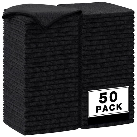 50PK Microfiber Cleaning Cloth 12×12", Absorbent Towels for Car, House, Kitchen & Window