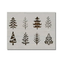Decorative Christmas Trees Stencil Template Reusable 8.5 x 11 Inches for Painting on Walls, Wood, Arts and Crafts by Stencilville