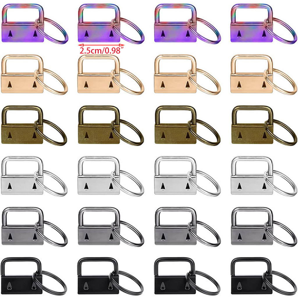 Geemin 42Pcs for Key Fob Hardware with Split Rings Lanyard Wristlet Tail Clip Clasp Kit