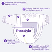 (2 pack) Freestyle Total Chlorine Free 14x Better Absorption Hypoallergenic EWG Verified® Baby Diapers, Size 4 (22-34 lbs), 48 Count
