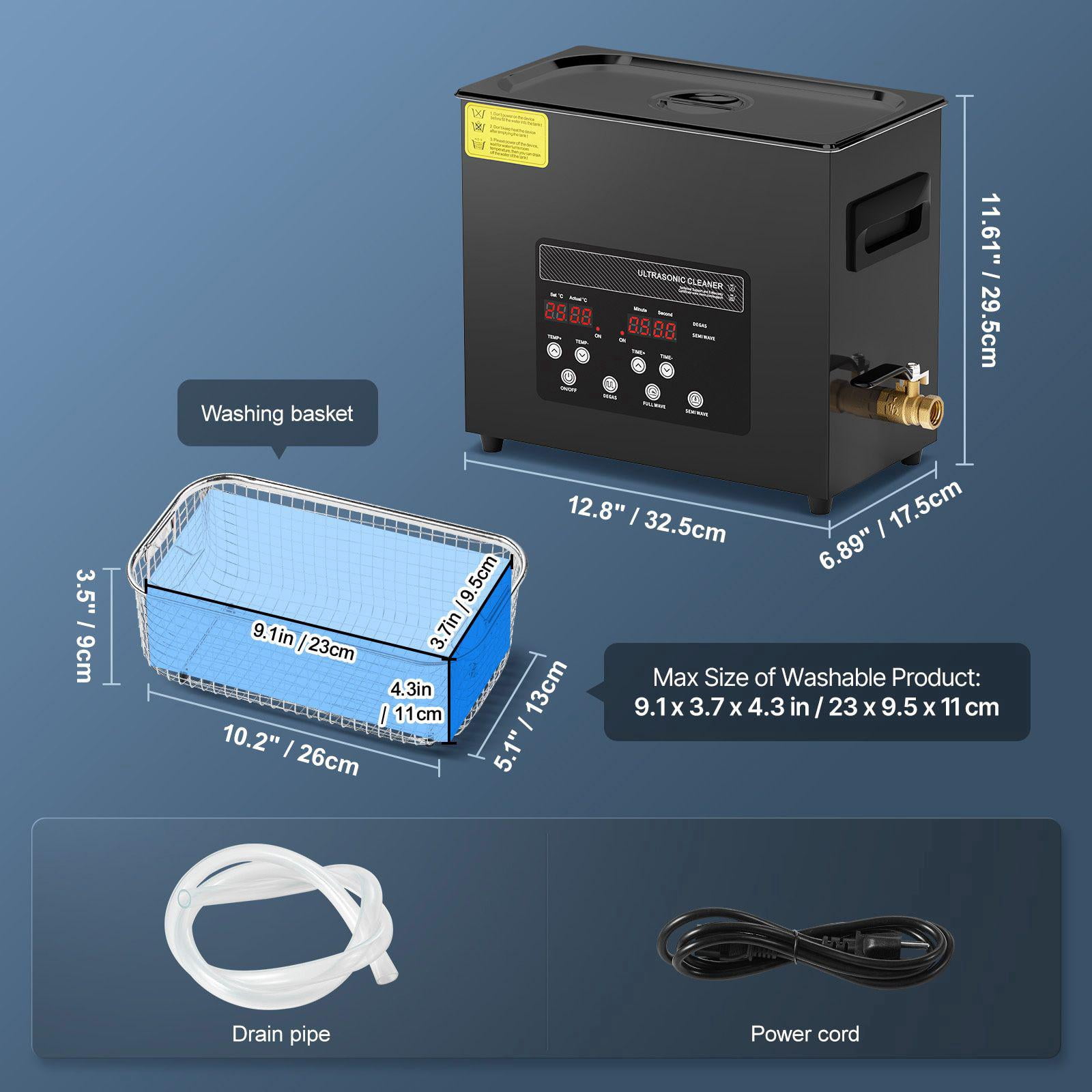 6L 180W Digital Ultrasonic Cleaner with Heater Timer Gentle Mode Upgraded Degassing 40kHz Industrial Cleaning Machine for Jewelry Retainer Tools