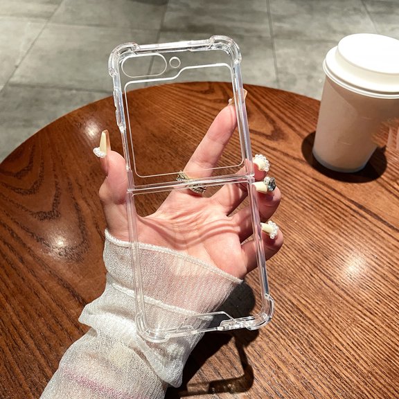 Allytech Clear Case for Samsung Galaxy Z Flip 5 5G 2023 - Transparent Acrylic Clear Cover Anti-Yellow Shockproof Slim Fit Lightweight Corner Protective Case for Women Men - Clear