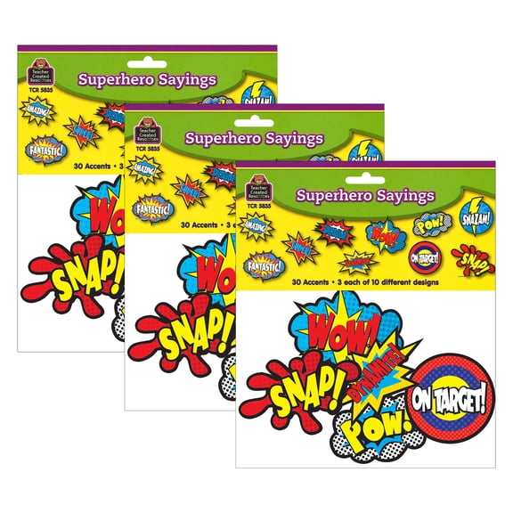 Teacher Created Resources Superhero Sayings Accents, 90 Pieces
