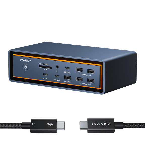 FusionDock Thunderbolt 5 Docking Station Triple Display For MacBook with Thunderbolt 5 Cable (3.3')