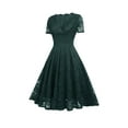 thumbnail image 3 of IROINNID Deals Formal Dress for Women Wedding Guest Homecoming Party Trendy Lace Short Sleeves Cocktail Prom Ballgown Vintage Dress,Green, 3 of 5