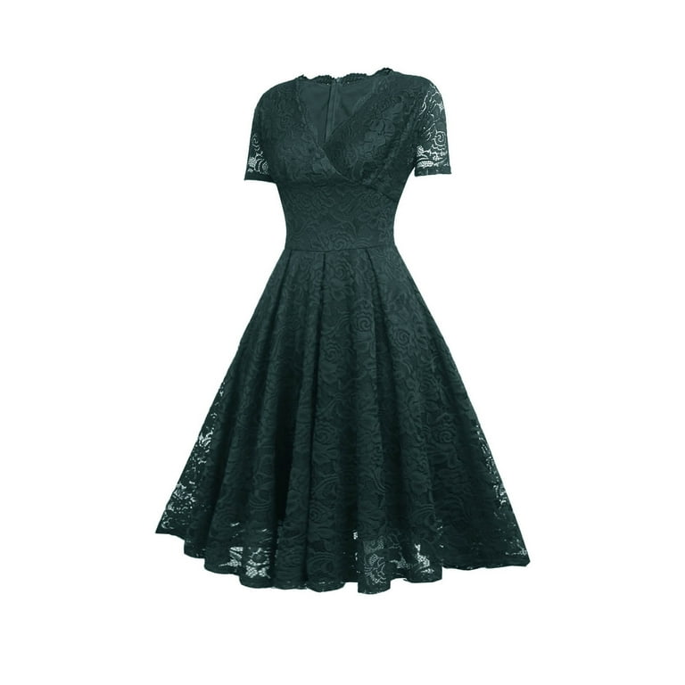 Sweet Elegant Solid V Neck A Line Short Sleeve Dress Sweet Elegant Solid V Neck A Line Short Sleeve Dress