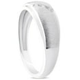 thumbnail image 3 of Pompeii Mens 1/10ct Three Diamond Brushed Wedding Ring 10k White Gold Anniversary Band, 3 of 5