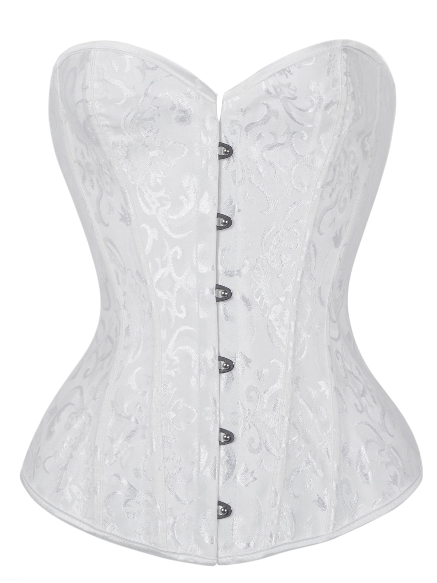 YouLoveIt Corset Overbust Corset Satin Waist Cincher Plus Size Bustier