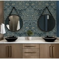 thumbnail image 2 of NextWall  Victorian Garden Floral Peel and Stick Wallpaper 20.9 in. W x 18 ft. L - Aegean Blue & Warm Stone, 2 of 7