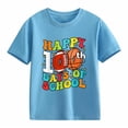thumbnail image 4 of Girls Short Sleeve Tops Casual Crewneck Loose Fit Shirt Tops for Girls 12-14 Graphic Tee Shirts Toddler Kids Clothes Size 3-4 Years,1-Light Blue, 4 of 4