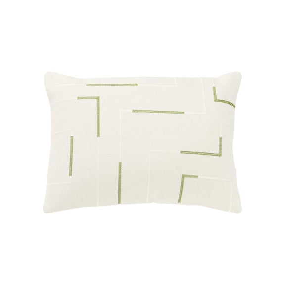 Rizzy Home Cotton Offsest Stripe Green 14"X20" Pillow Cover 2 Pack