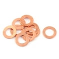 thumbnail image 2 of Unique Bargains 10pcs 8mm x 14mm x 1mm Flat Ring Copper Crush Washer Sealing Gasket Fastener, 2 of 3