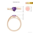 thumbnail image 5 of ANGARA Natural Heart-Shaped Amethyst Bypass Ring with Diamonds in 14K Rose Gold for Women (Size-6mm) | February Birthstone, Birthday, Anniversary, Jewelry Gift for Women | Natural Amethyst Ring, 5 of 10