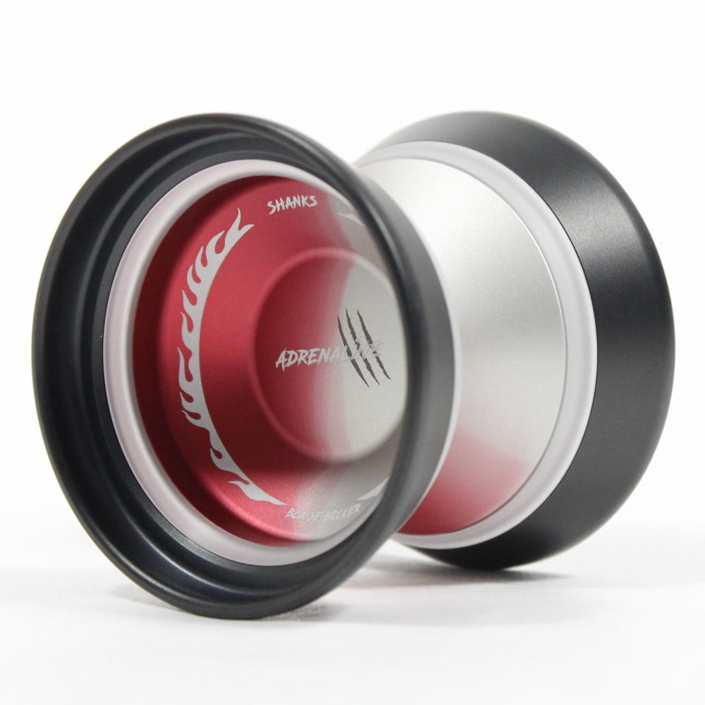 W1LD (Worldwide 1nnovative Leading Design) Adrenaline Yo-Yo - Tri-Material - Blaise Becker Signature YoYo (Matte Red white Fade w/Clear PC Black Rim "Shanks")