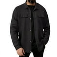 thumbnail image 2 of DPTALR Men's Retro Lapel Button Jacket Solid Color Breathable Casual Style,Black, L, 2 of 8