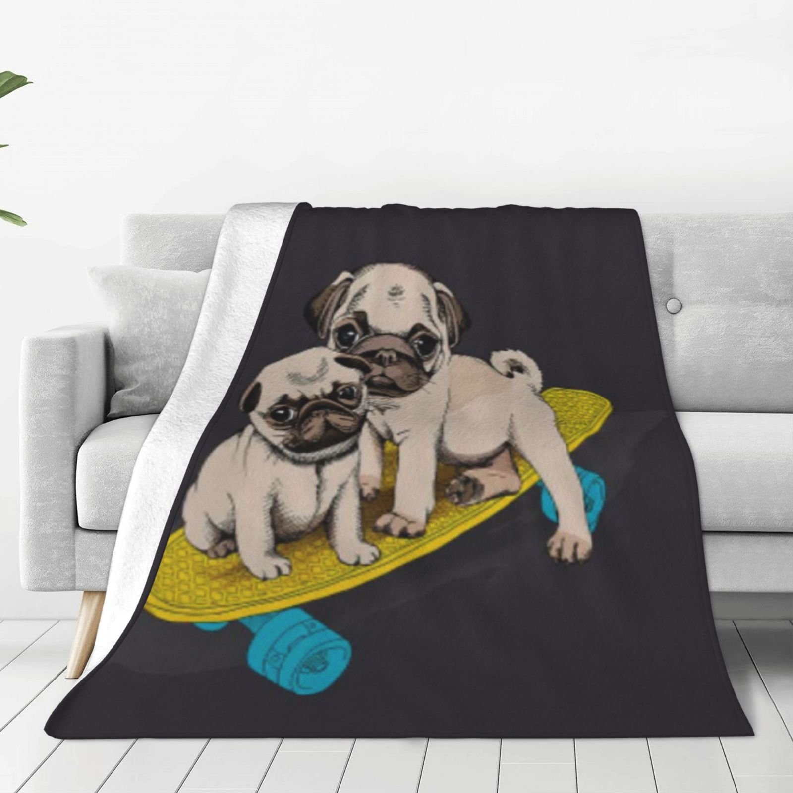 Pug Fleece Blanket Kids Pet Blanket Dog Plush Blanket Soft Blanket 50