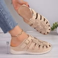 thumbnail image 7 of Xfvqtps Womens Mules Flatform Wedge Close Toe Slide Hollow out Flower Decoration Retro Ethnic Style Slide Backless Non Slip Breathable Summer Leather Sandals Beige, 7 of 7