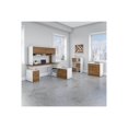 thumbnail image 7 of BBF Jamestown - Table with 2-drawer lateral filing cabinet - with hutch - fresh walnut - white base, 7 of 7