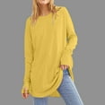 thumbnail image 2 of HAiming Womens Tunic Tops Plus Size Solid Color Long Sleeve Round Neck Thumb Hole Shirts 2025 Fall Casual Loose Blouse, 2 of 6