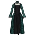 thumbnail image 4 of SOOMLON Womens Halloween Costumes Renaissance Gothic Dress for Women Medieval Steampunk Dress Halloween Costume Court Dress Long Sleeve Square Collar Solid Color Dress Halloween Dress Red S, 4 of 6