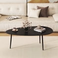 thumbnail image 4 of Costway Oval Coffee Table, Mid Century Center Table with Sturdy Metal Construction for Home Black, 4 of 10