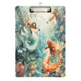 thumbnail image 2 of Wobogo Mermaid Plays Music Acrylic A4 Clipboards Gold Clip Stardard Size 9×12.5in Office Decorative for Students Workers, 2 of 10