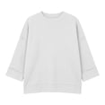 thumbnail image 6 of cocolona 3/4 Sleeve Sweatshirts for Women Loose Fit Crew Neck Casual Solid Color Fall Pullover Tops, 6 of 7