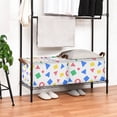 thumbnail image 3 of Yayeee Foldable Storage Basket for Shelves with Handles Waterproof Cloth Bins, Blue Retro Triangles, 3 of 7