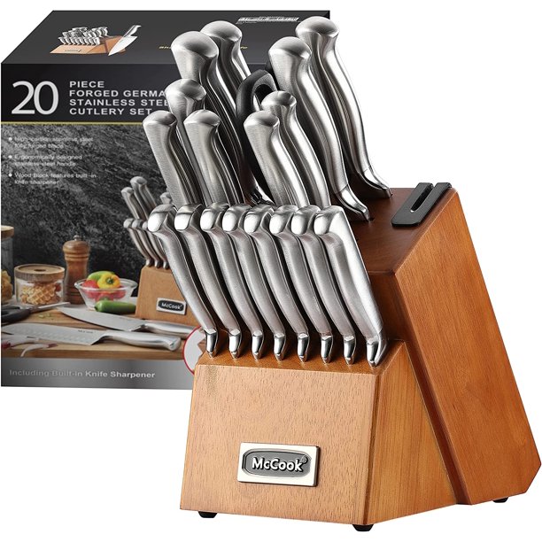 McCook MC69W Kitchen Knife Sets,20 Pieces German Stainless Steel Knives