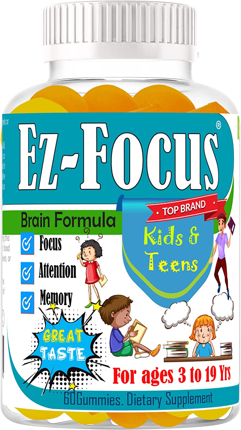 Ez Focus Gummies for Kids Brain Focus Chewable Focus Kids Vitamins
