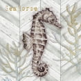 thumbnail image 3 of Tre Sorelle Studios 15x15 Black Modern Framed Museum Art Print Titled - Gray Gold Chevron Seahorse, 3 of 5