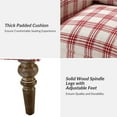 thumbnail image 5 of Plaid Accent Chair Set of 2, Wooden Legs Upholstered Armchair Lounge Sofa Home Living Room Red, 5 of 8